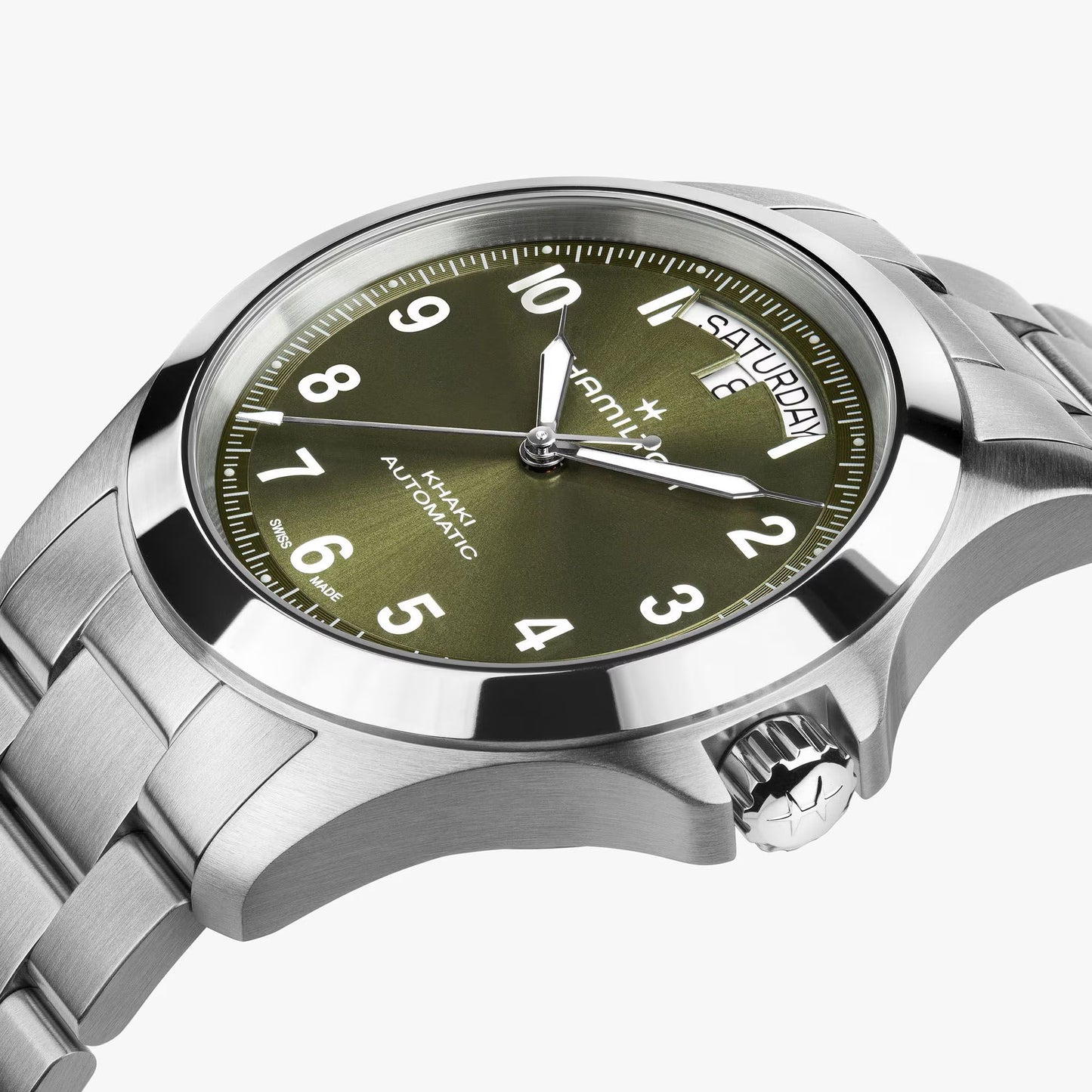 Hamilton Khaki Field King Day-Date Automatic Green Dial Men's Watch - H64475160