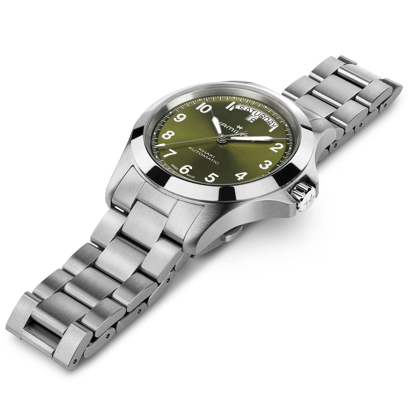 Hamilton Khaki Field King Day-Date Automatic Green Dial Men's Watch - H64475160