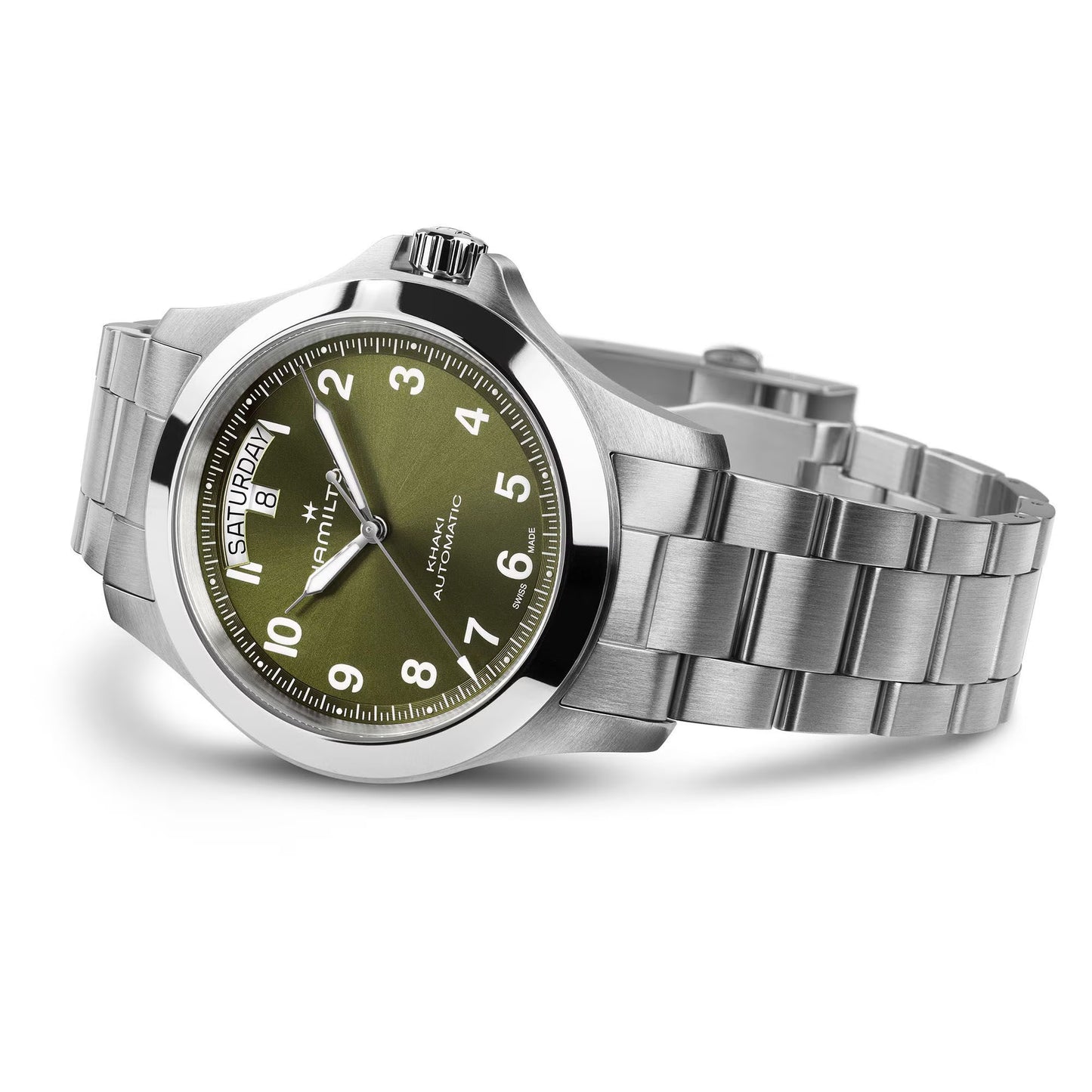 Hamilton Khaki Field King Day-Date Automatic Green Dial Men's Watch - H64475160