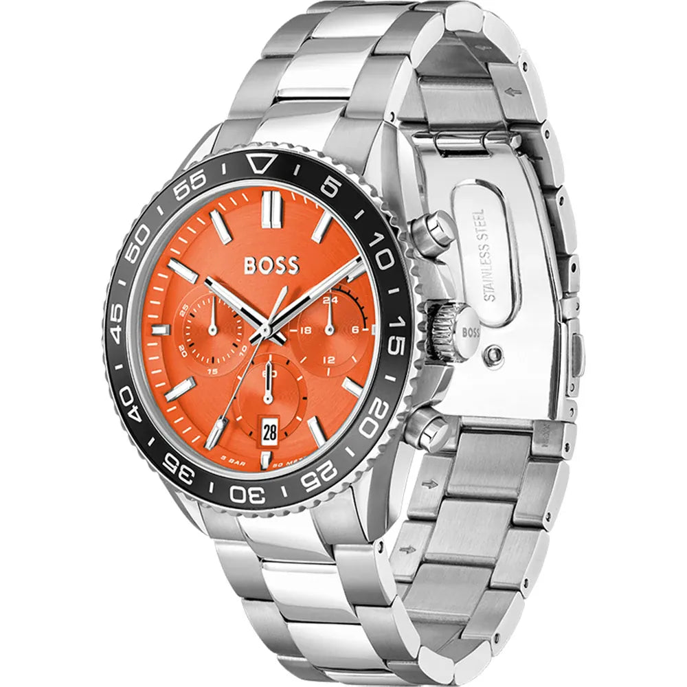 Hugo Boss Runner Orange Dial Men's Chronograph Watch- 1514162