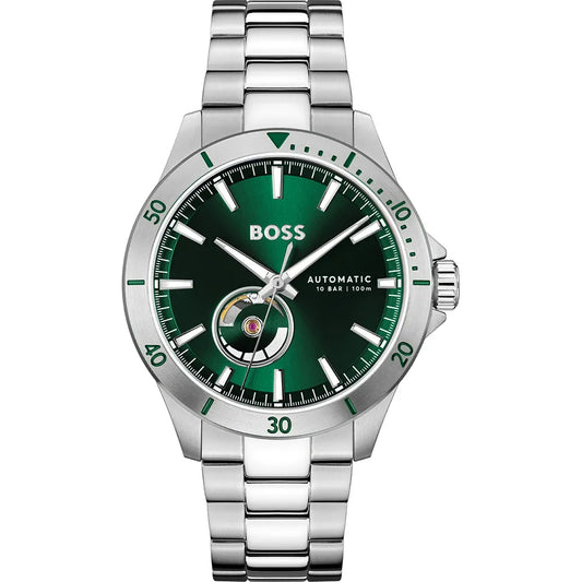 Hugo Boss Troper Automatic Green Dial Men's Watch - 1514200