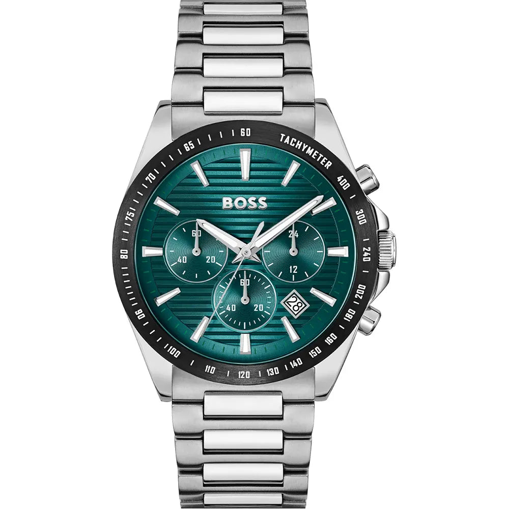 Hugo Boss Strike Chrono Green Dial 41mm Men's Watch - 1514241