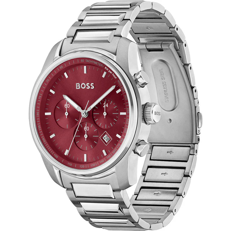 Hugo Boss Trace Herenhorloge Red Dial Men's Chronograph Watch- HB1514004