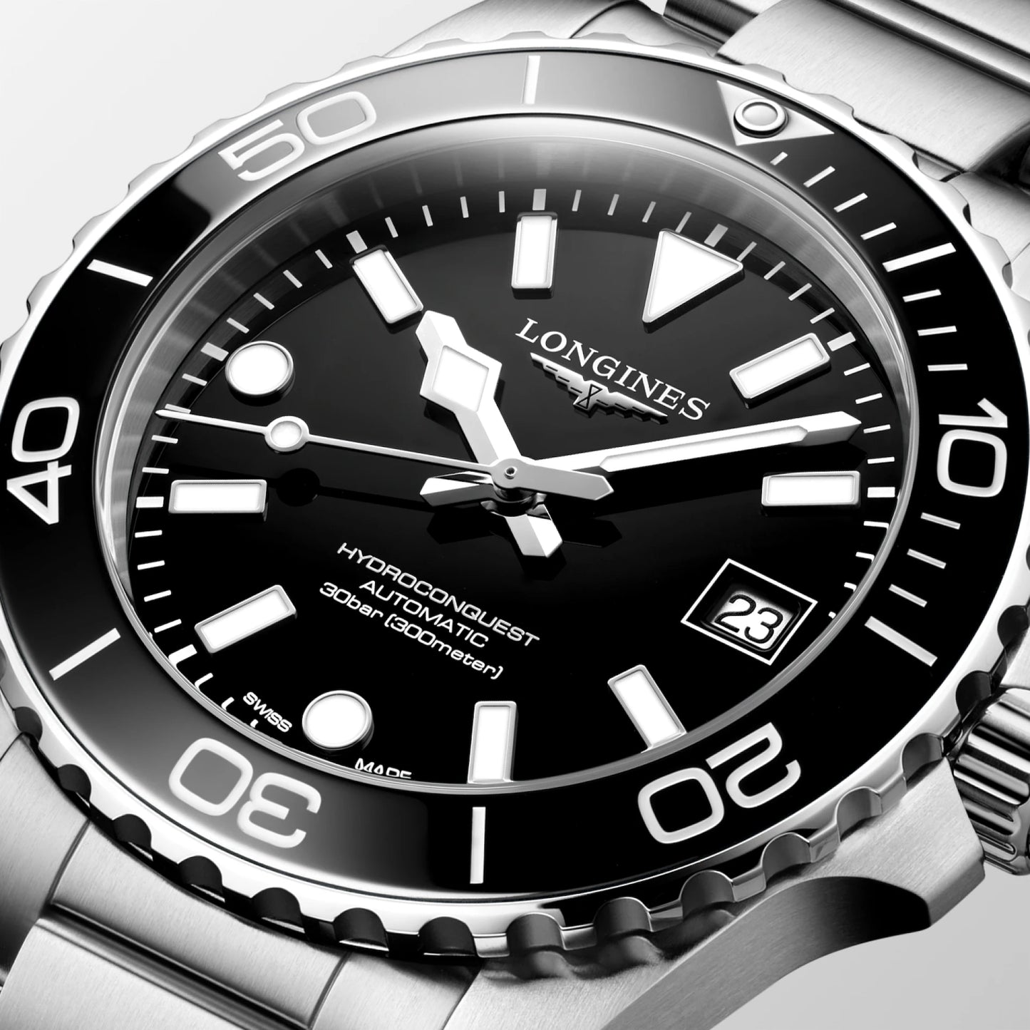 Longines HYDROCONQUEST Automatic Green Dial Ceramic Bezel 39mm Men's Watch - L37794566