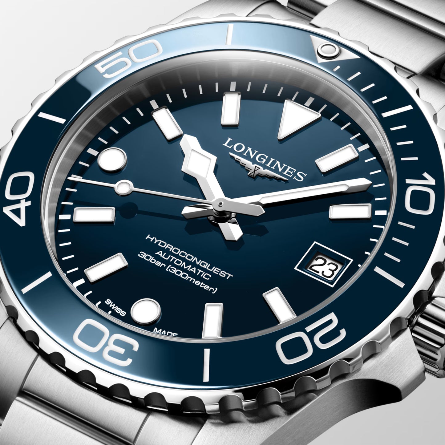 Longines HYDROCONQUEST Automatic Blue Dial Ceramic Bezel 39mm Men's Watch - L37804966