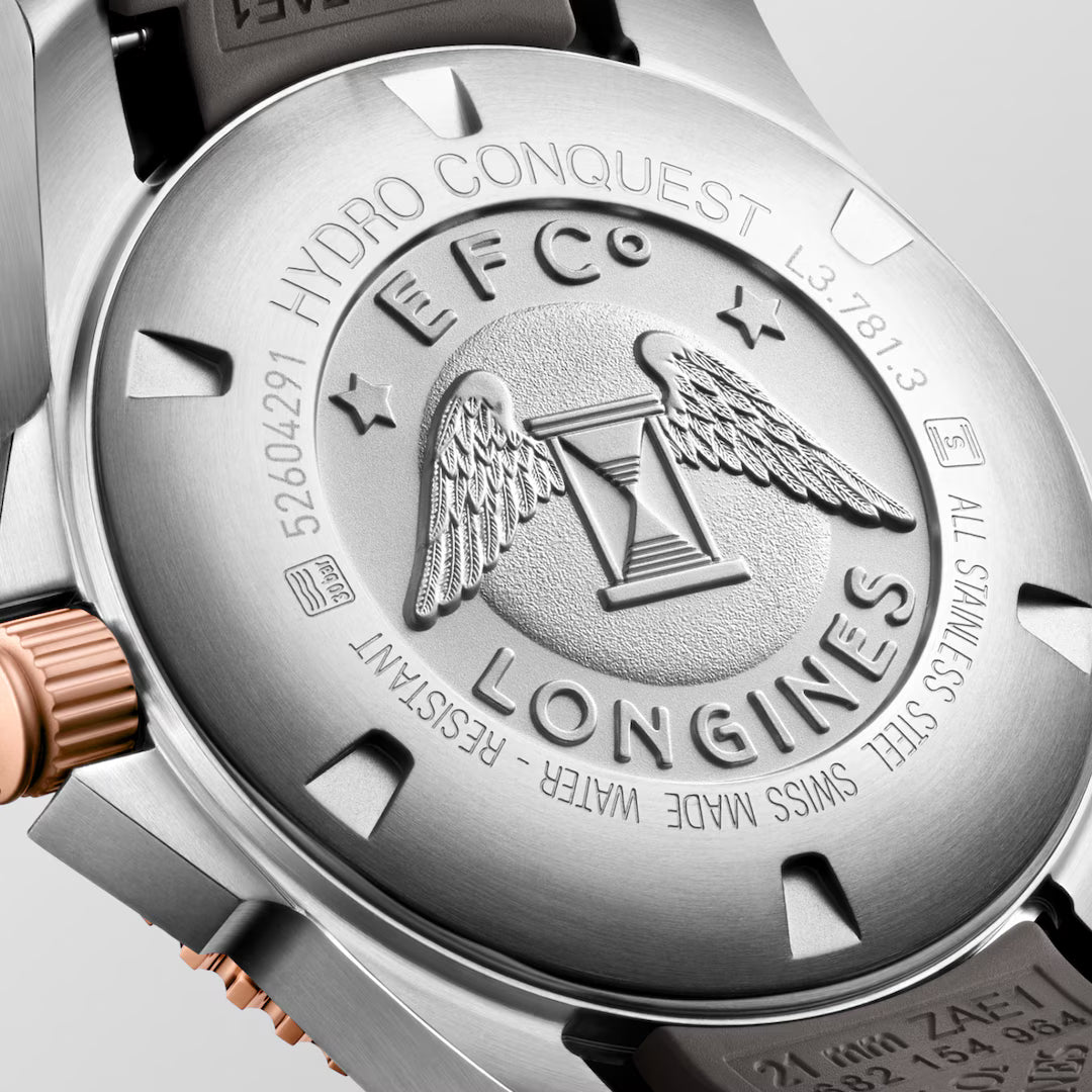 Longines Hydroconquest Automatic Grey Dial Rubber Strap Men's Watch- L3.781.3.78.9
