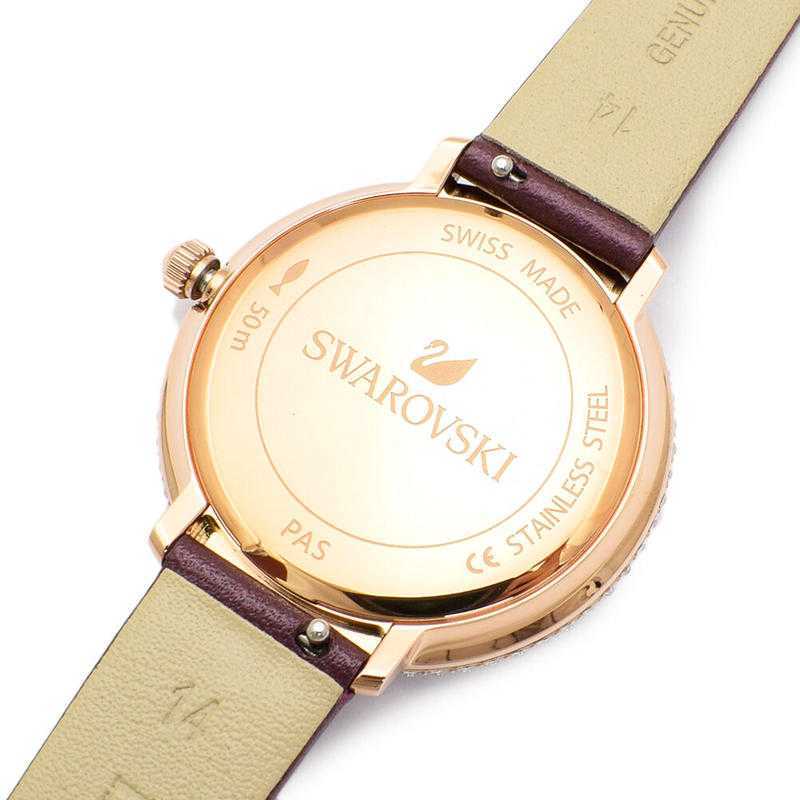 Swarovski Crystal Frost Leather Strap Ladies Watch- 5484064