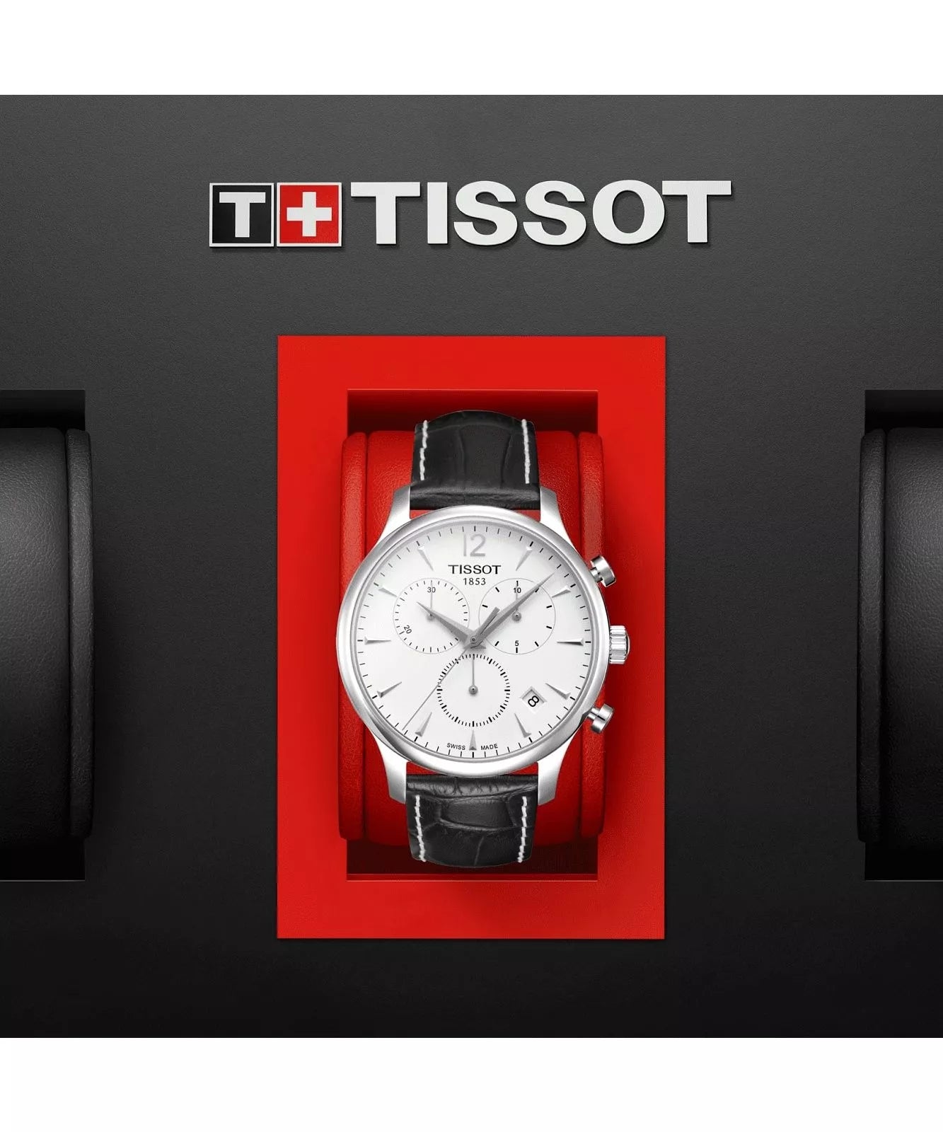 Tissot Tradition White Dial Leather Strap Men's Chronograph Watch- T063.617.16.037.00