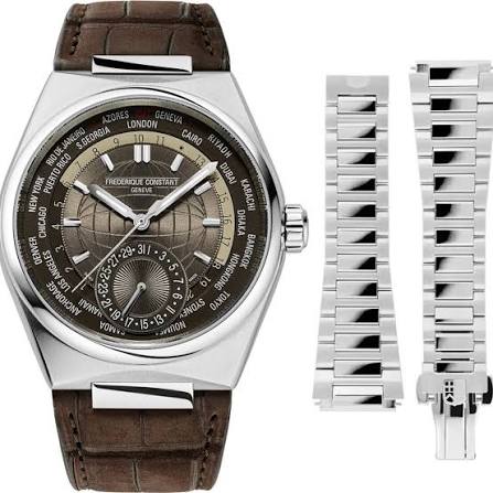 Highlife Worldtimer Manufacture Brown Dial 41mm Men's Watch - FC-718C4NH6