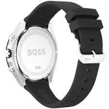 Hugo Boss Velocity Black Dial Black Leather Strap Men's Watch - 1513716