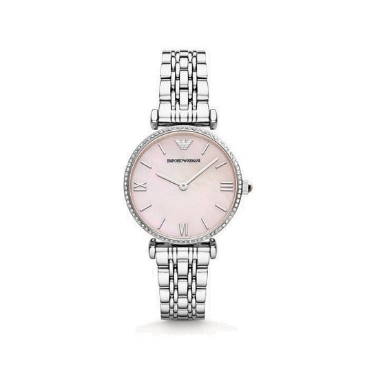 Emporio Armani Ladies Two Hand Pink Dial Watch- AR1779