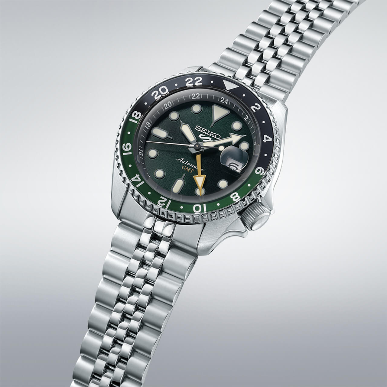 Seiko5 Sports Green Dial GMT Men's Automatic Watch- SSk035