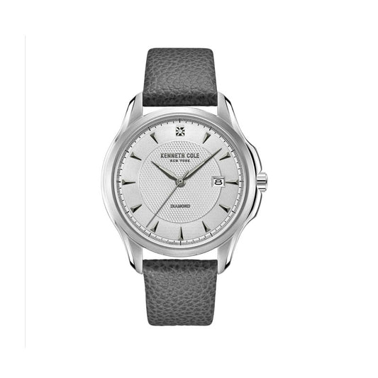 KENNETH COLE Silver Dial Leather Strap Men's Watch-KCWGB2221702