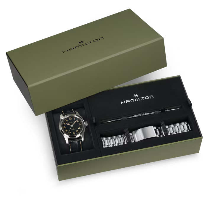 Khaki Field Murph Black Dial 42mm Bracelet Bundle Automatic Men's Watch - H70605732