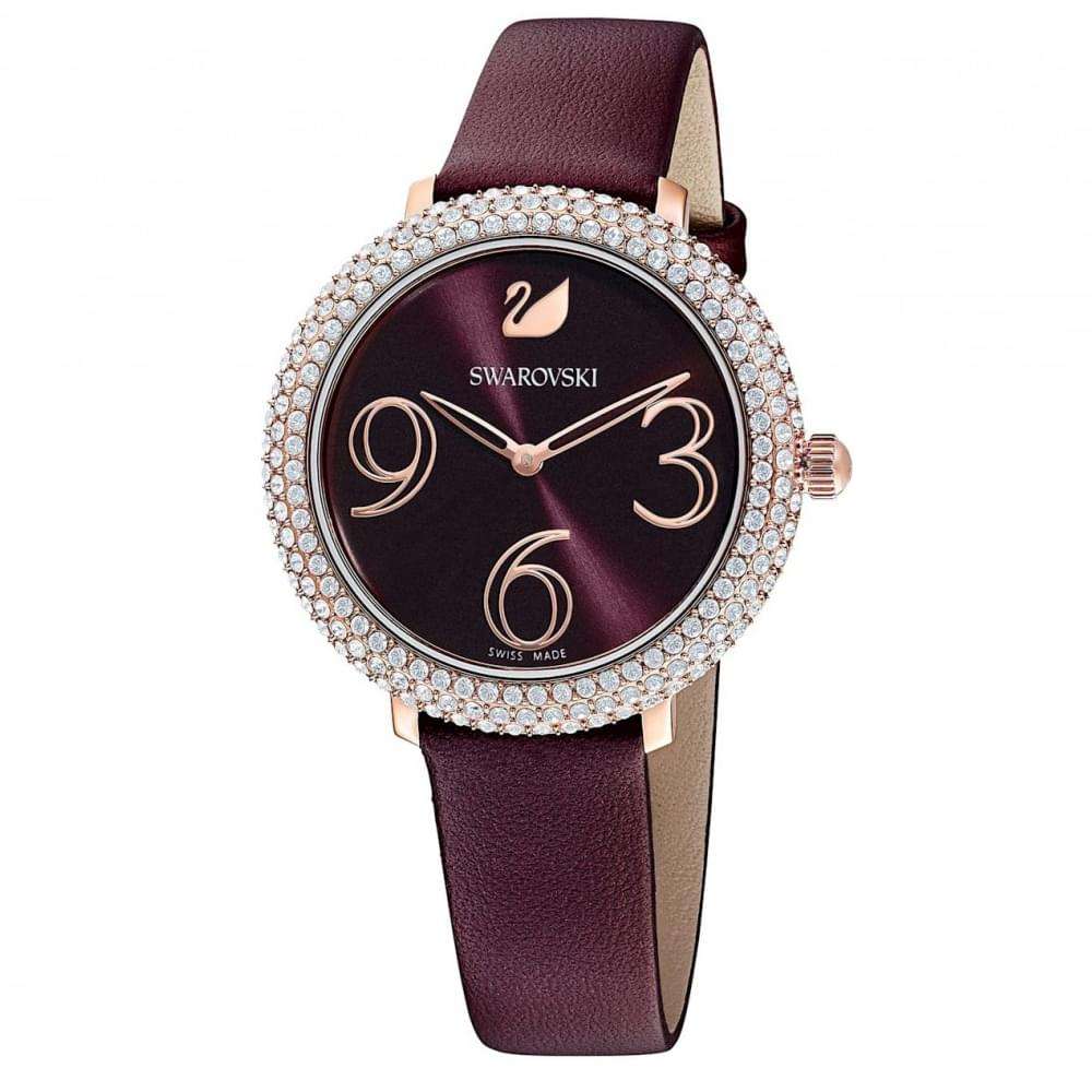 Swarovski Crystal Frost Leather Strap Ladies Watch- 5484064