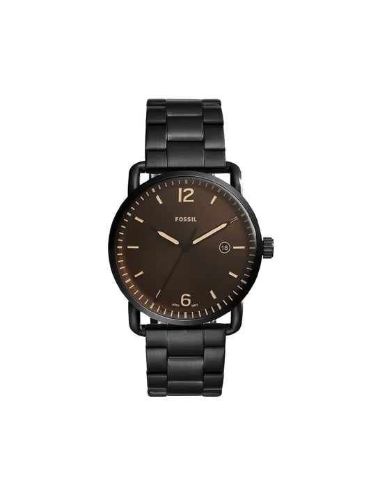 Fossil The Commuter Three Hand Black Men's Watch- FS5277