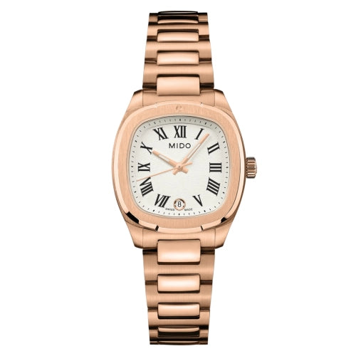 Mido Multifort TV-shaped White Dial 28mm Ladies Watch - M049.110.33.263.00