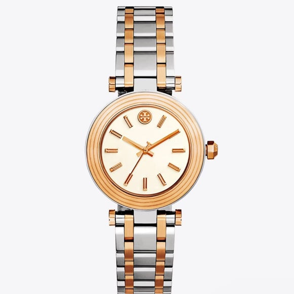 Tory Burch Classic Silver/Rose tone Ladies Watch - TBW9011