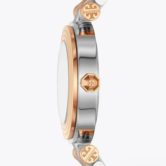 Tory Burch Classic Silver/Rose tone Ladies Watch - TBW9011
