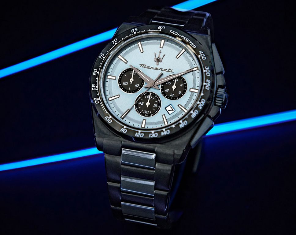 Maserati Velocitá Blue Dial 43mm Grey Strap Chronograph Special Edition Men's Watch - R8873652004