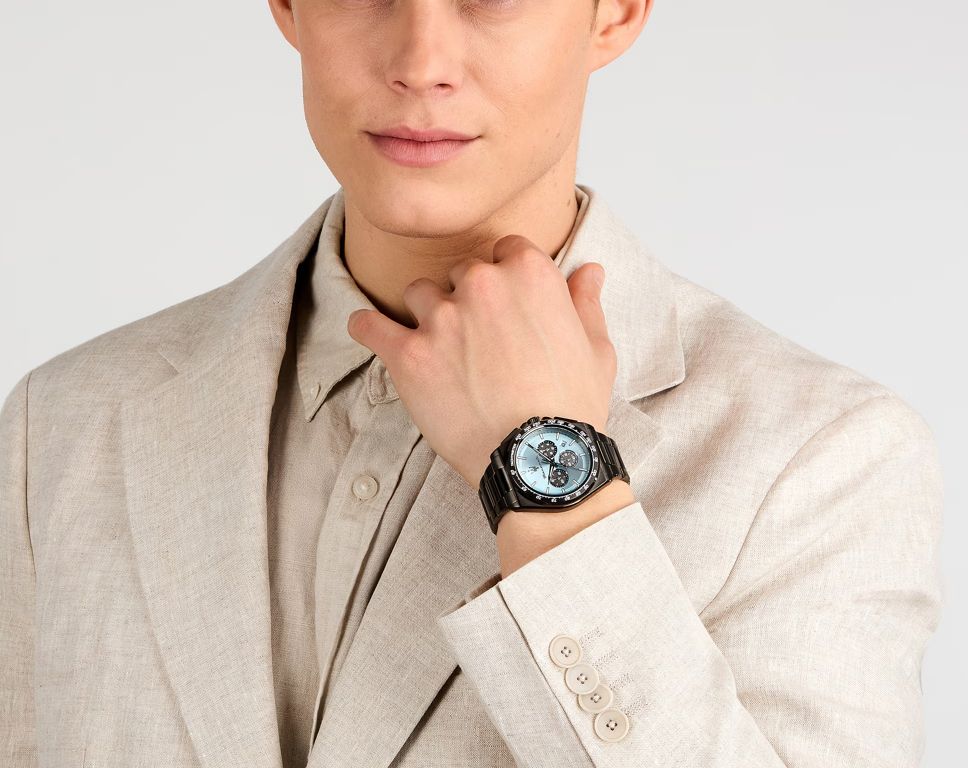 Maserati Velocitá Blue Dial 43mm Grey Strap Chronograph Special Edition Men's Watch - R8873652004