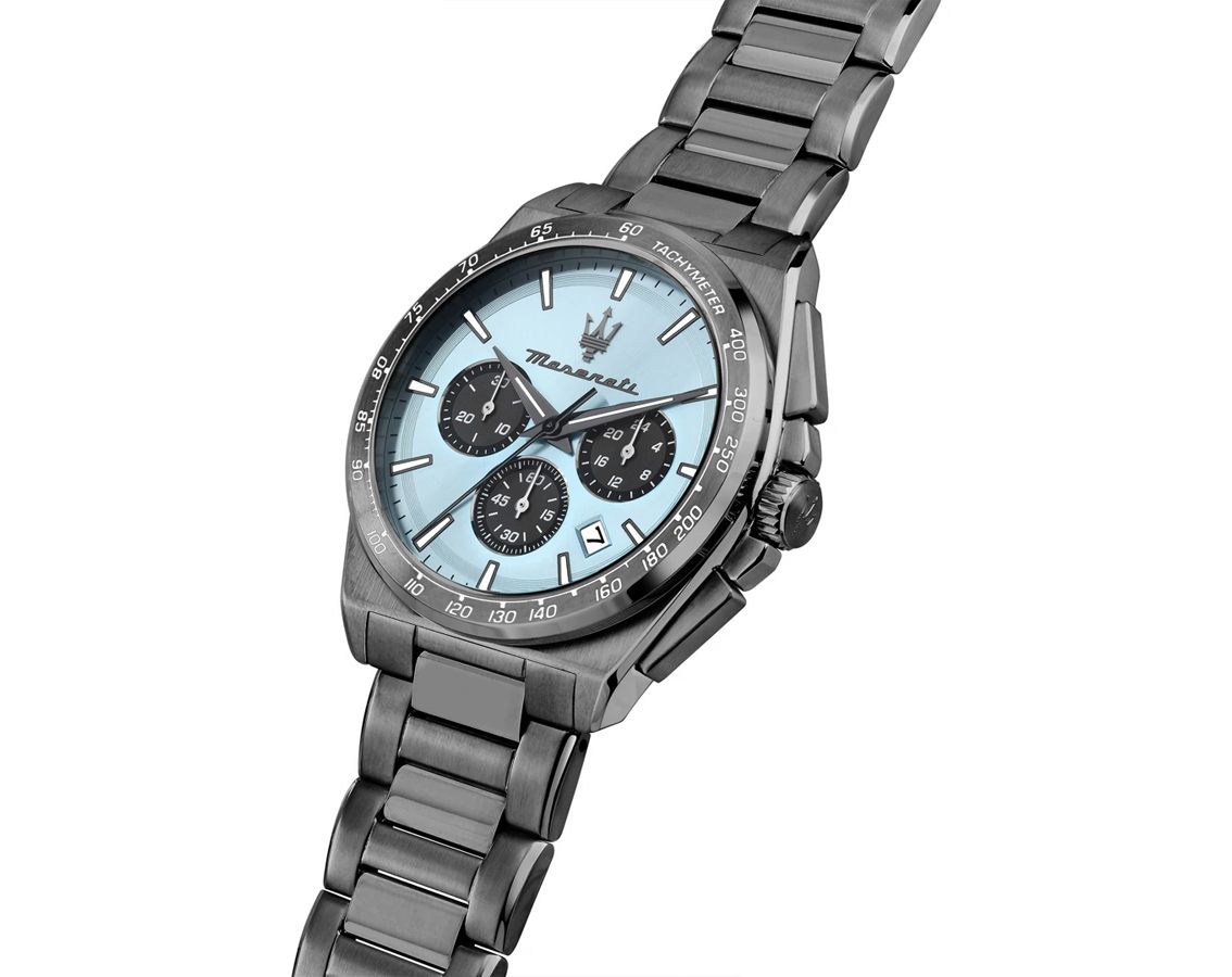 Maserati Velocitá Blue Dial 43mm Grey Strap Chronograph Special Edition Men's Watch - R8873652004