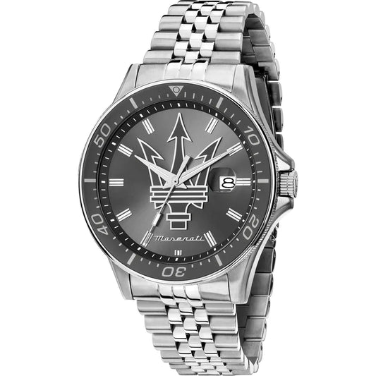 Maserati Sfida Grey Dial Stainless steel with date Men's Watch - R8853140010
