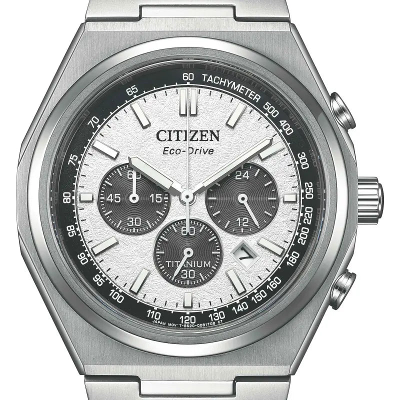 Citizen Zenshin Chrono Titanium Panda Dial Men's Watch- CA4610-85A