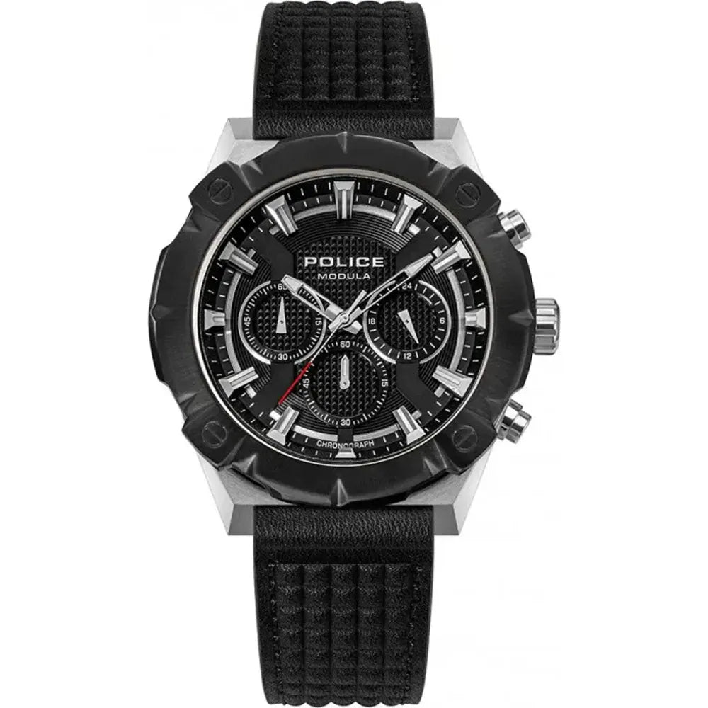 Police Modula 1.0 Customizable set with 2 straps and 2 bezels Black Dial Men's Watch - PEWGC00923X0