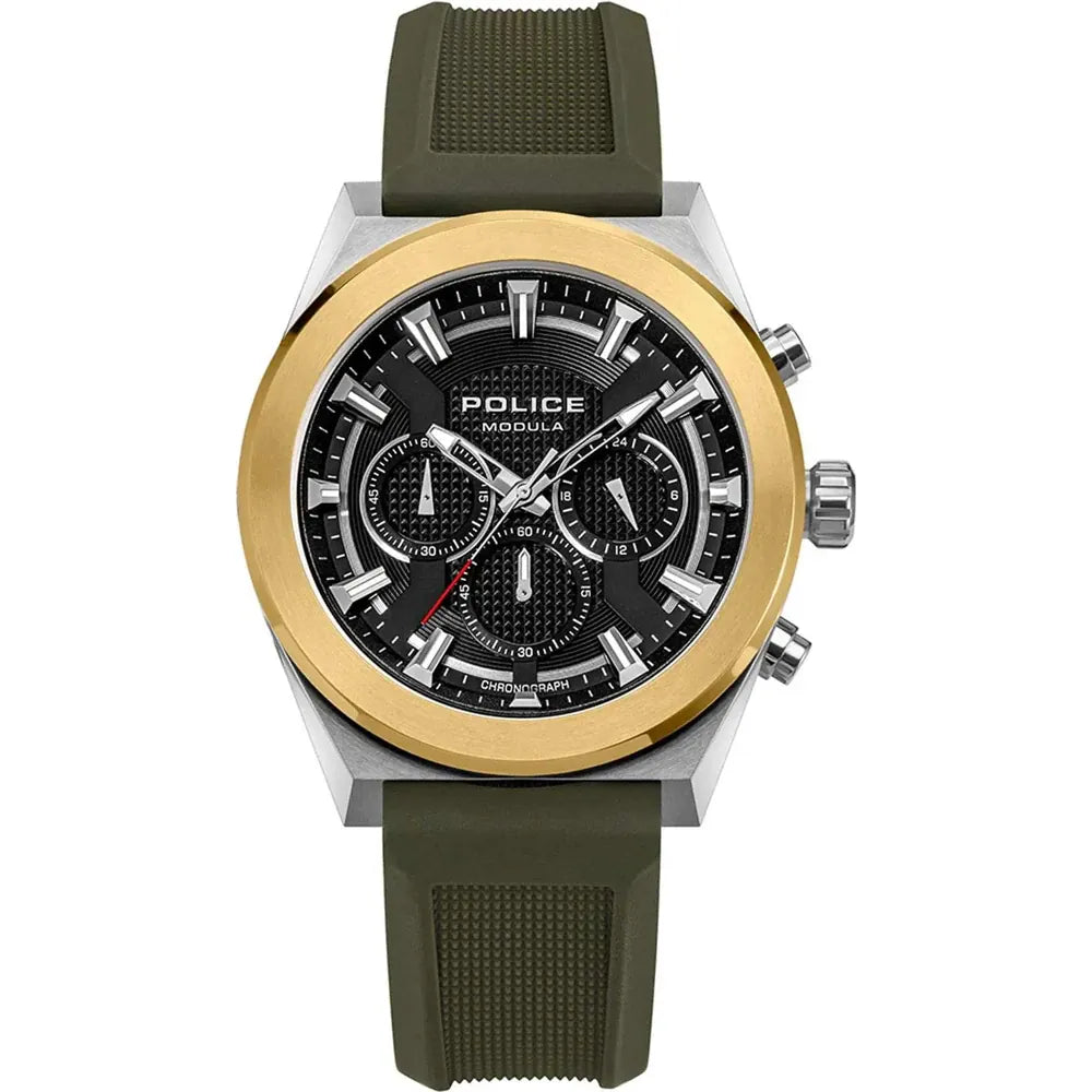 Police Modula 1.0 Customizable set with 2 straps and 2 bezels Black Dial Men's Watch - PEWGC00923X0