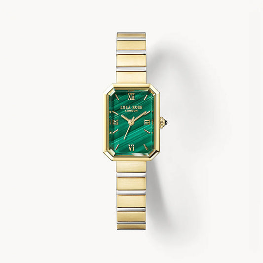 Lola Rose Malachite Dual Tone Green Dial Ladies Watch- LR4701