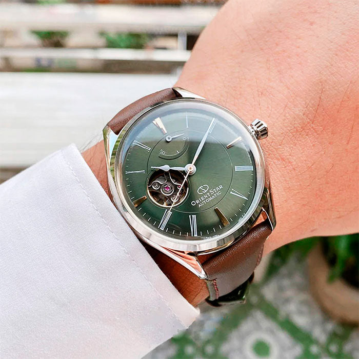 Orient Star Semi Skeleton Forest Green Men's Watch - RE-AT0202E