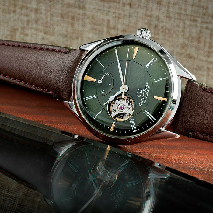 Orient Star Semi Skeleton Forest Green Men's Watch - RE-AT0202E