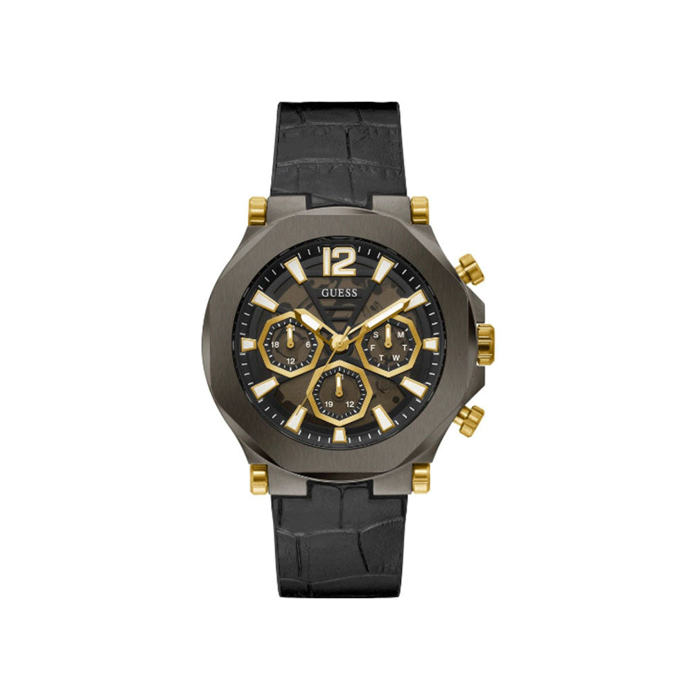 GUESS Gunmetal Multi-function Men's Black Dial  Watch - GW0492G1