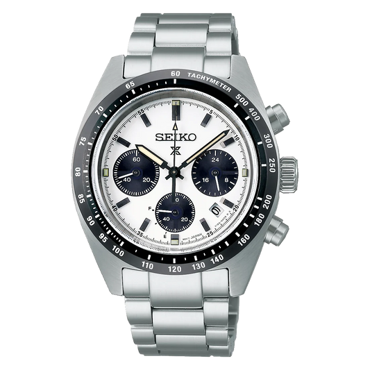 Seiko Prospex "Panda" Speedtimer Solar Quartz Men's Watch- SSC813P1