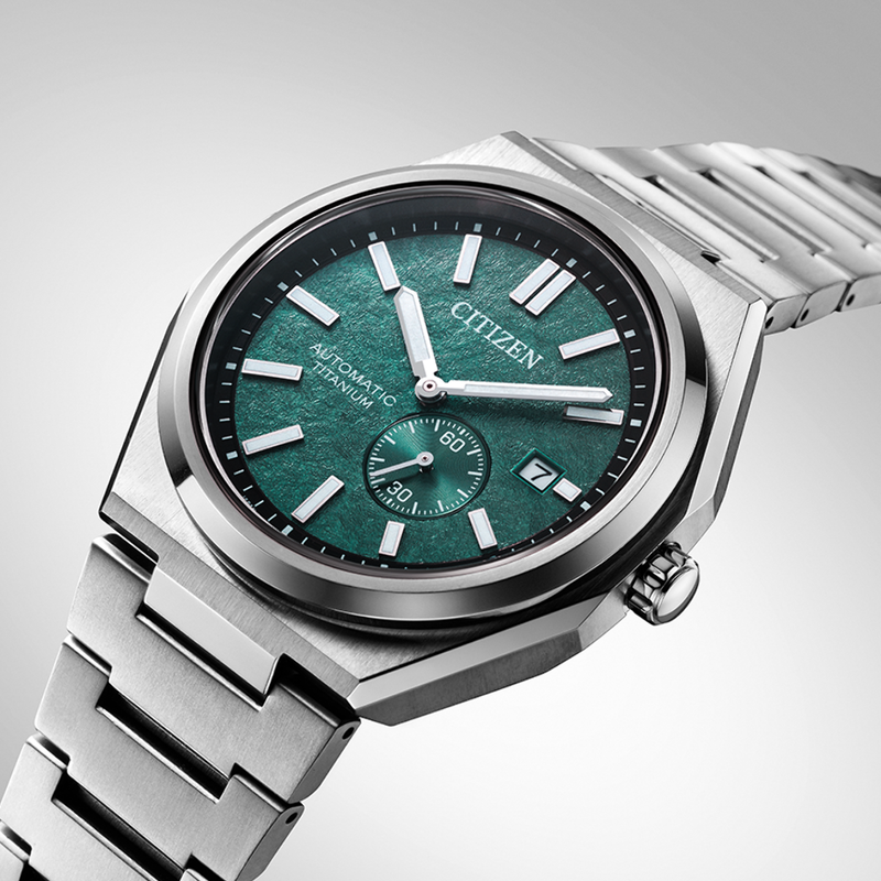 Citizen Forza Zenshin Super Titanium Small Second Green Dial Men's Watch - NJ0180-80X