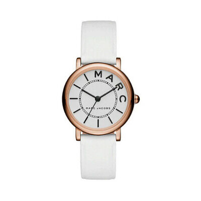 Marc Jacobs Roxy Rose Gold White Leather strap ladies Watch- MJ1562