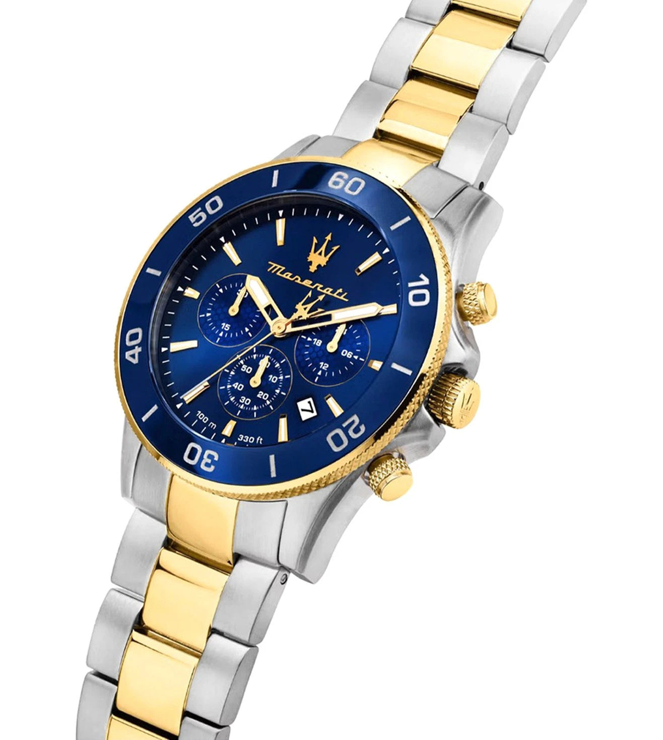 Maserati Dual Tone Blue Dial Men's Chronograph Watch- R8873600006