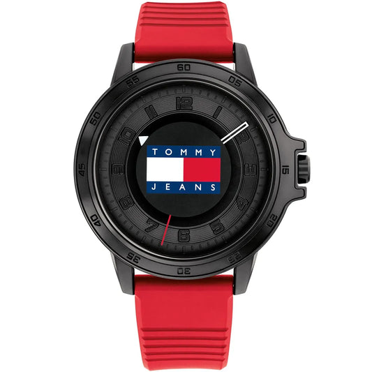 Tommy Hilfiger Red Rubber Strap Men's Watch- 1792033