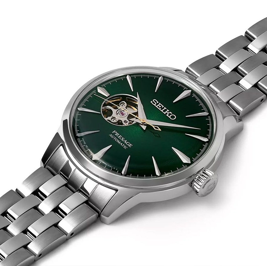 Seiko Presage Cocktail Time Open Heart Green Dual Men's Watch - SSA441J1