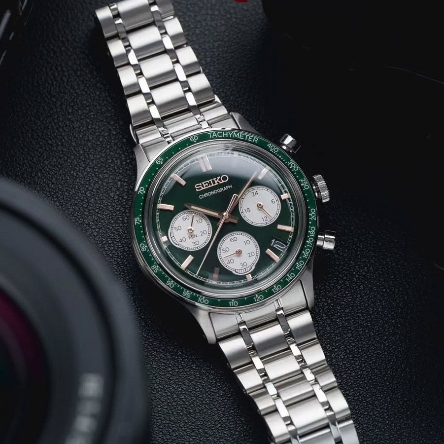 Seiko Chronograph Green Dial Men's Watch - SSB481