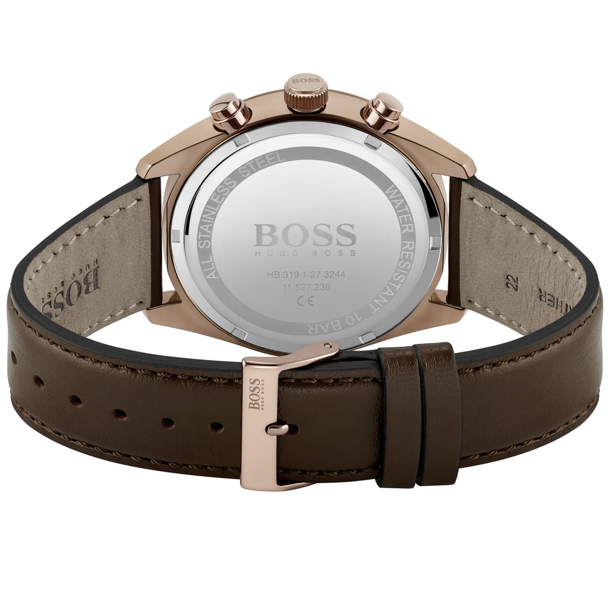 Hugo Boss Champion Rose Gold Leather Strap Men's Chronograph Watch- 1513817