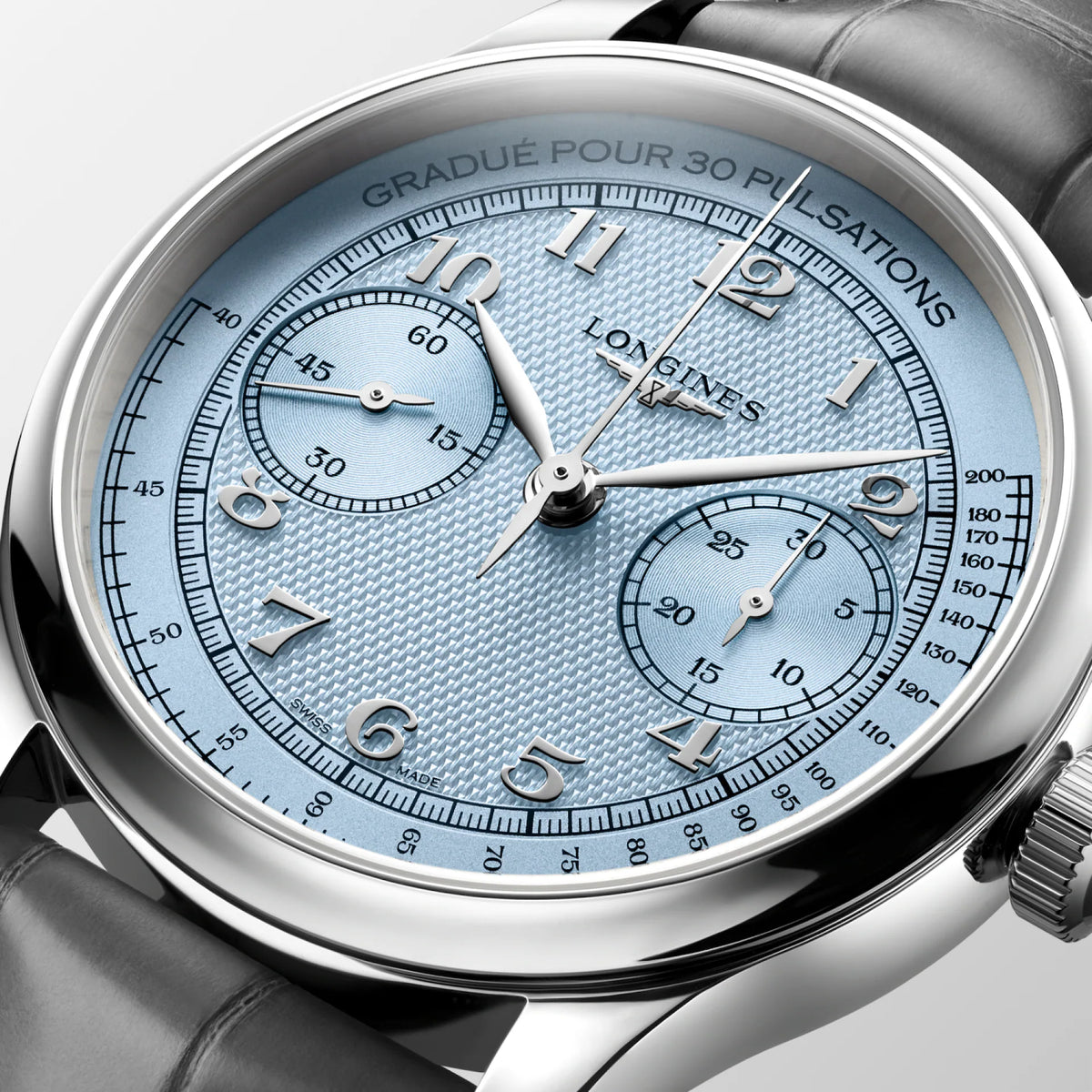 Longines Master Collection Chrono Monopusher Frosted Blue "barleycorn" Dial 41mm Men's Watch - L2.960.4.93.2