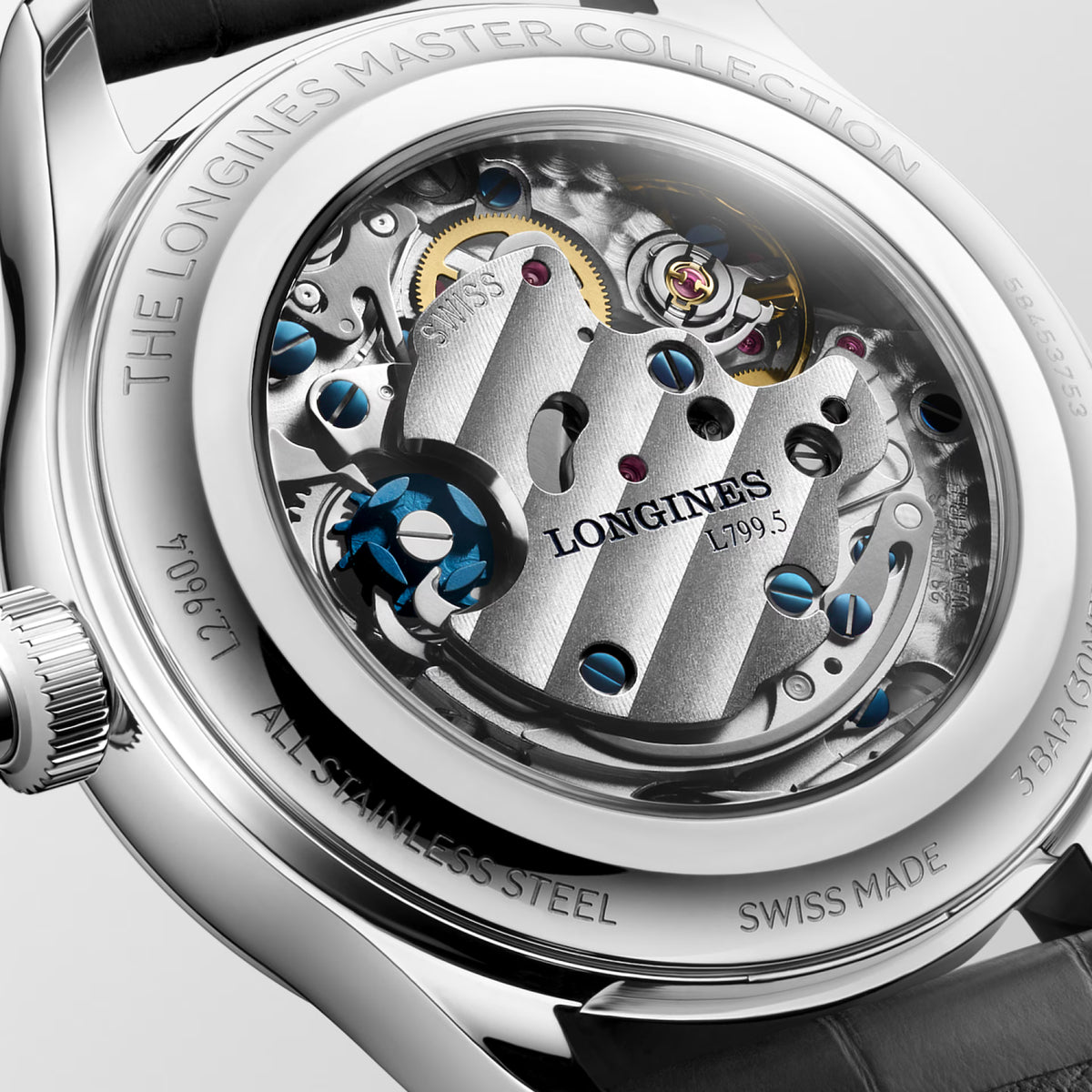 Longines Master Collection Chrono Monopusher Frosted Blue "barleycorn" Dial 41mm Men's Watch - L2.960.4.93.2