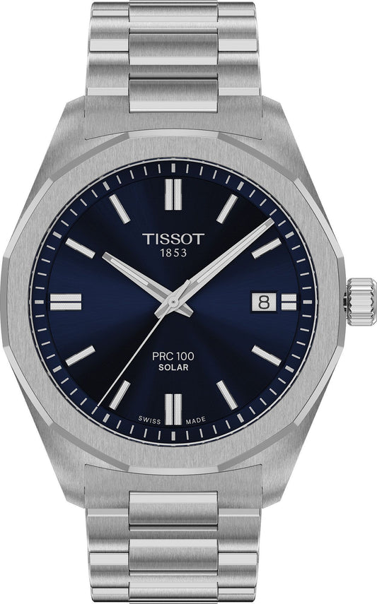 Tissot PRC 100 Solar Quartz Blue Dial Men's Watch - T151.422.11,041.00