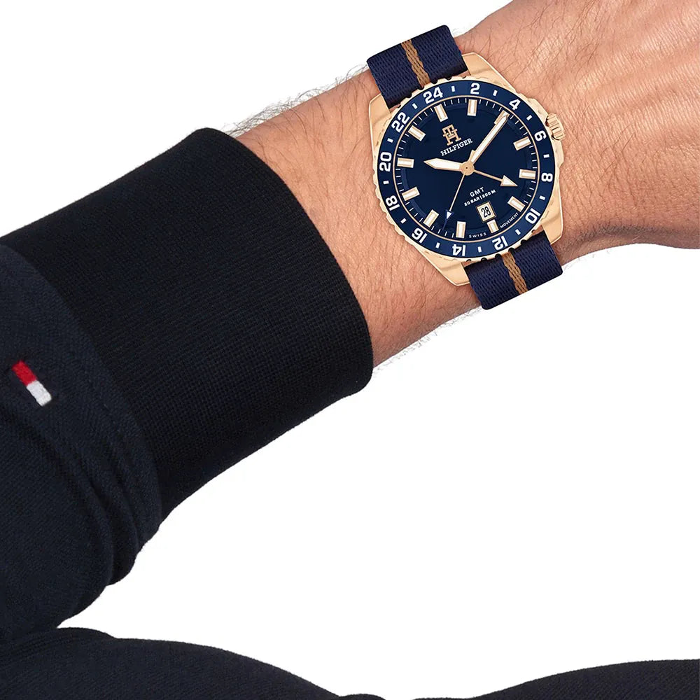 Tommy Hilfiger Blue Dial Ocean Strap Men's Watch - 1792130