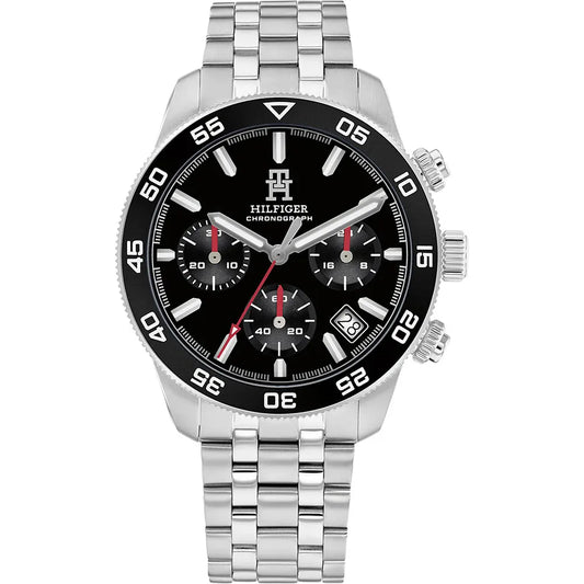 Tommy Hilfiger Stainless steel Strap Black Dial Men's Watch -1792156