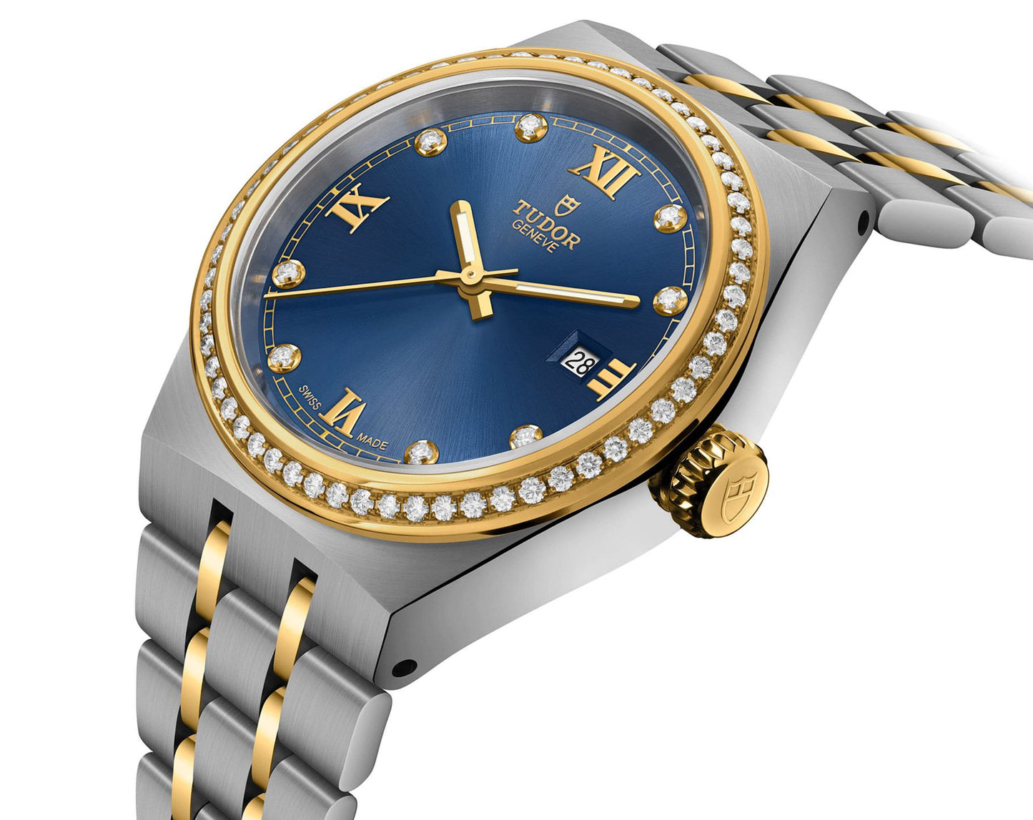 Tudor Royal Blue Dial 28mm with Diamond Ladies Watch - M28323-0002