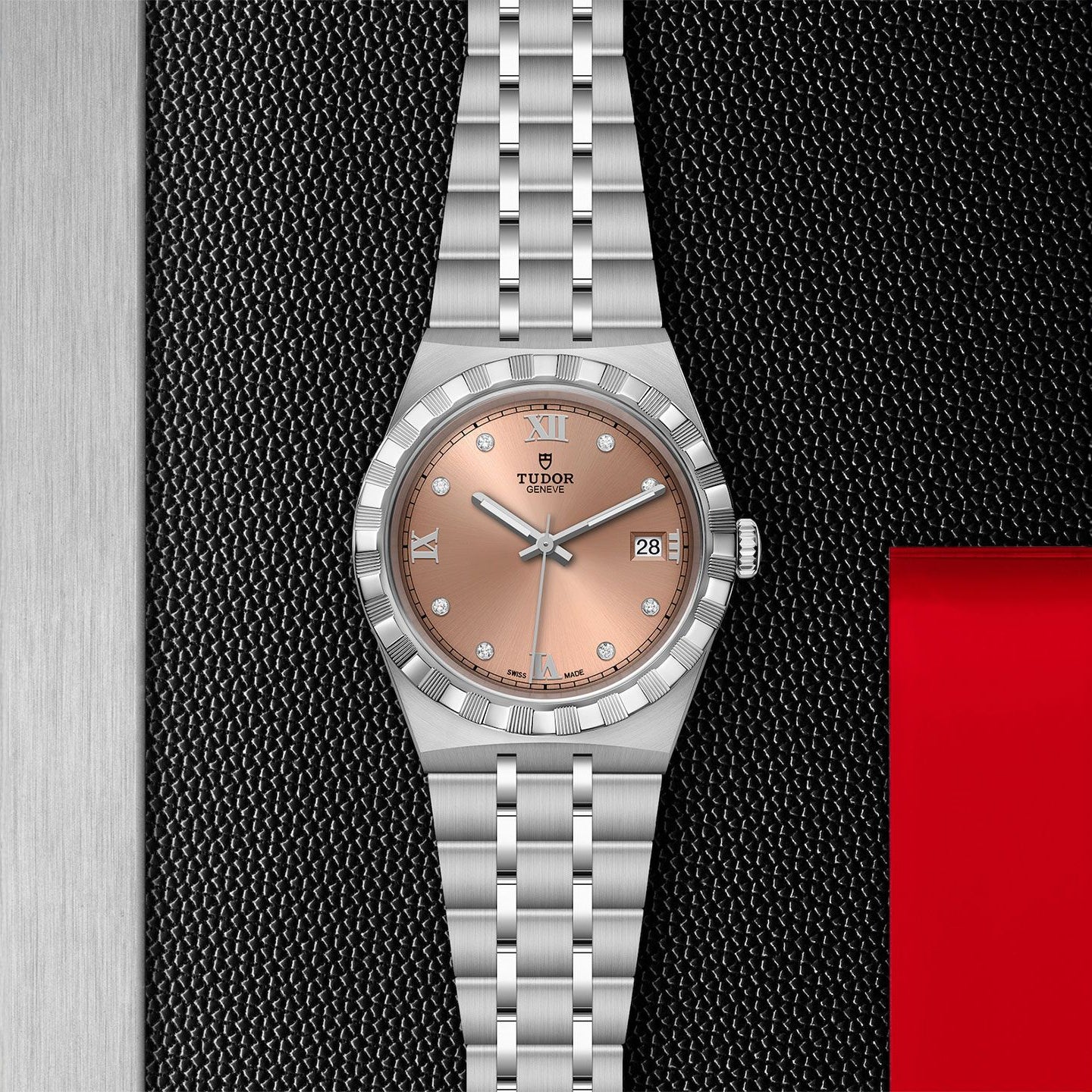 Tudor Royal Salmon Dial 38mm with Diamond Men's Automatic Watch - M28500-0009
