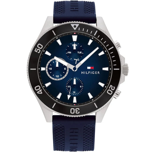 Tommy Hilfiger Silicone Strap Blue Dial Men's Chronograph Watch - TH1791920